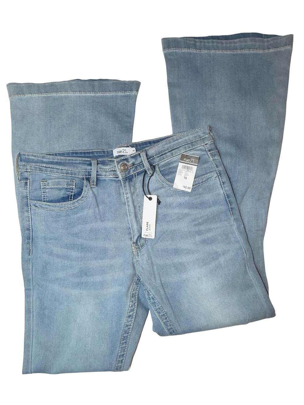 Rue21 Light Blue Wide Leg Jeans - Flare Hem